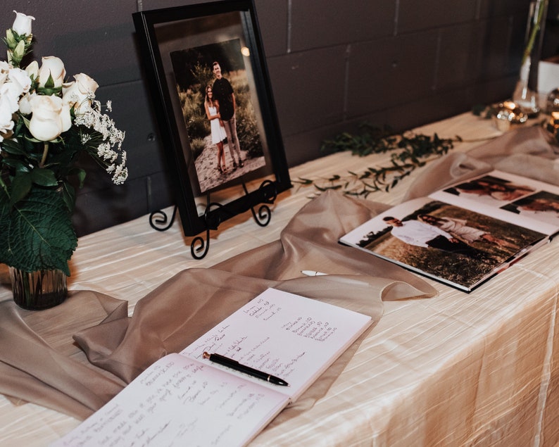 Personalised Wedding Guest Book. Foliage Initials Design. 50 pages / 100 sides. Colour Options available for book and design. image 7