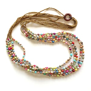 5 Strand Maasai Paper Bead Necklace - Recycled, Sustainable Fair Trade from Africa