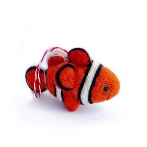 Clown Fish Ornament - Felt Wool Fair Trade Handmade Christmas Nepal