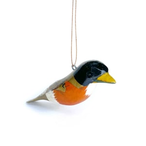 Robin Ornament - Hand Carved Wood Bird Ornament from Kenya, East Africa