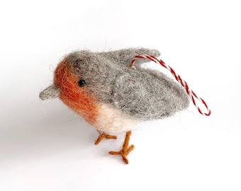 Tufted Bird Christmas Ornament - Fair Trade Robin handmade in Nepal