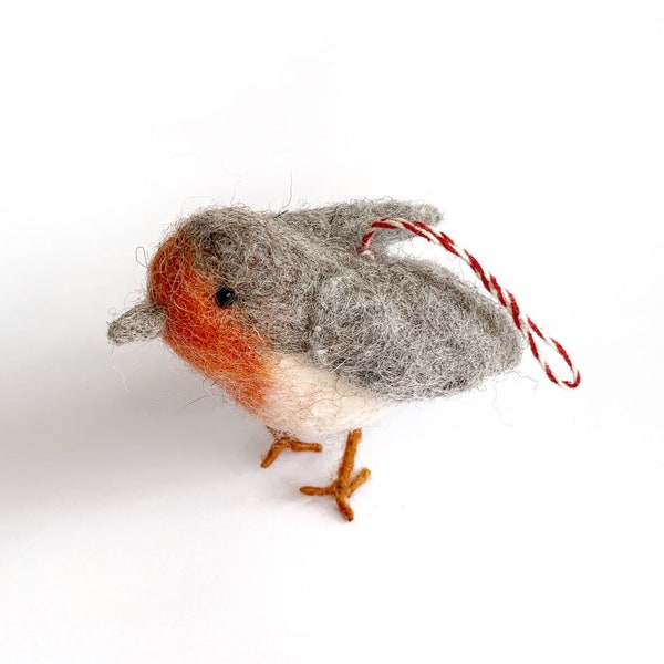 Ornement de Noël d’oiseau touffeté - Fair Trade Robin fabriqué à la main au Népal