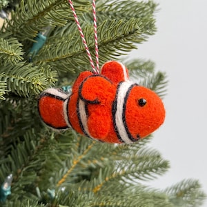 Clown Fish Ornament - Felt Wool Fair Trade Handmade Christmas Nepal
