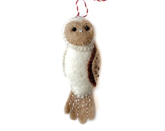 Owl Ornament - Felt Wool Fair Trade Christmas Decor Handmade in Nepal