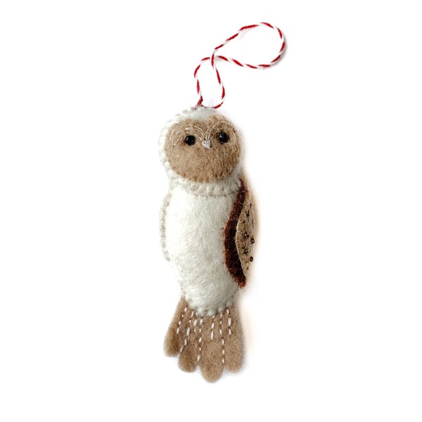 Owl Ornament - Felt Wool Fair Trade Christmas Decor Handmade in Nepal