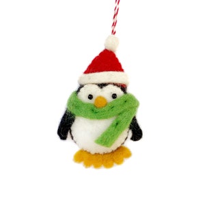 Penguin Ornament - Felt Wool Fair Trade Christmas Decor Handmade in Nepal