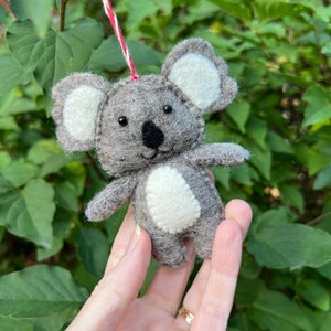 Koala Ornament - Felt Wool Fair Trade Christmas Decor Handmade in Nepal