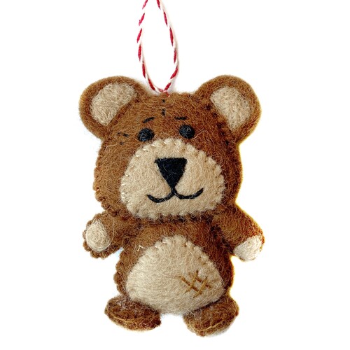 Teddy Bear Ornament Felt Wool Fair 
