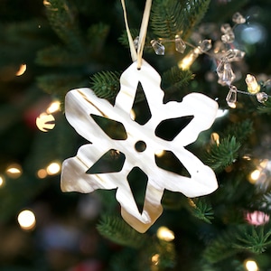 Cow Horn Snowflake Ornament, Fair Trade and Handmade in Uganda, East Africa