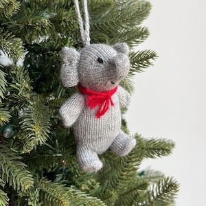 Elephant Christmas Ornament - Knit Handmade Fair Trade Peru