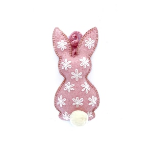 Embroidered Wool Easter Bunny Ornament: Handmade Fair Trade Decor