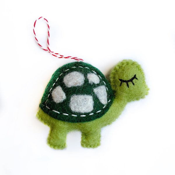 Felt Turtle Ornament - Wool Fair Trade Handmade Christmas Nepal