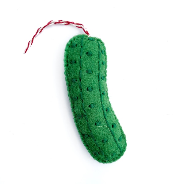 Pickle Ornament - Felt Wool Fair Trade Christmas Decor Handmade in Nepal