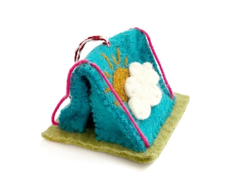 Tent Ornament - Felt Wool Fair Trade Christmas Decor Handmade in Nepal