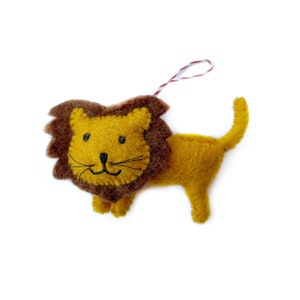 Lion Ornament - Cute Felt Wool Fair Trade Handmade Christmas Decor