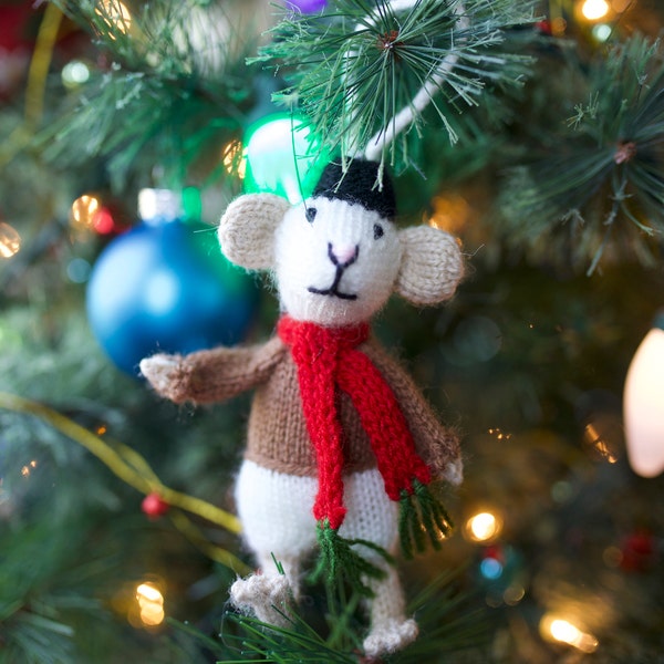 Mr. Mouse Christmas Ornament - Knit Handmade Fair Trade Peru