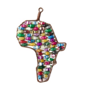 Adorno africano, cuentas de papel reciclado de comercio justo imagen 2