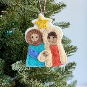 Felt Nativity Ornament - Fair Trade Handmade Holy Family Christmas Ornament