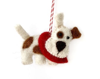 Felt Dog Ornament - Wool Fair Trade Handmade Christmas