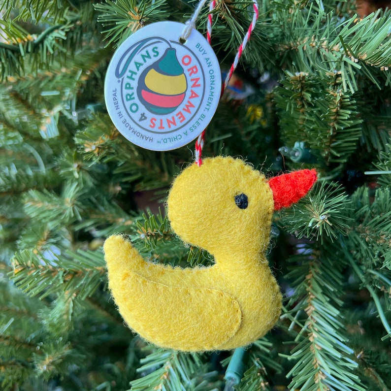 Rubber Duck Ornament Fair Trade Felt Wool Christmas Decor Etsy