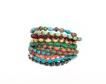 Maasai Paper Bead Bracelet - Handmade, Fair Trade Sustainable in Uganda, East Africa