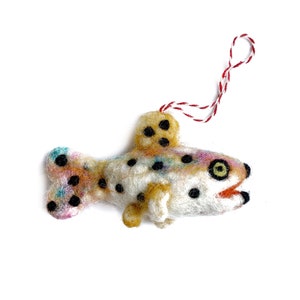 Trout Fish Ornament - Fair Trade Felt Wool Christmas Decor Handmade in Nepal