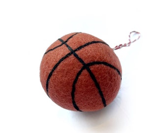 Basketball Ornament - Felt Wool Fair Trade Handmade Christmas Nepal