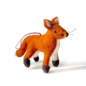 Fox Christmas Ornament - Felt Wool Fair Trade and Handmade in Nepal