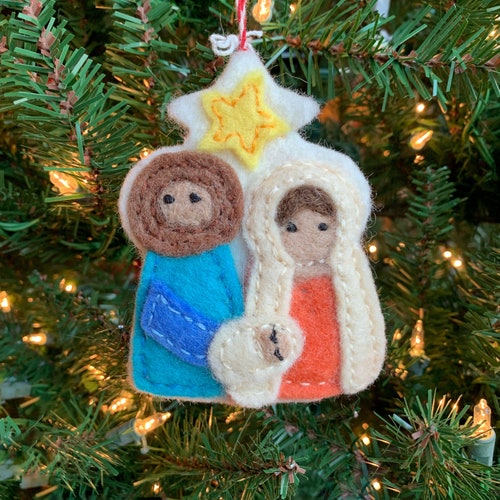 Felt Nativity Ornament Set Fair Trade Handmade Holy Family Etsy