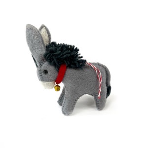 Donkey Felt Wool Christmas Ornament - Handmade Fair Trade from Nepal