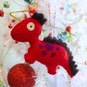 Felt Dinosaur Ornament, Spinosaurus - Wool Fair Trade Handmade Christmas Nepal