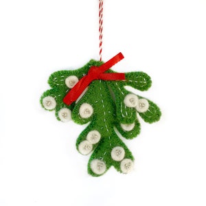 Mistletoe Ornament - Felt Wool Fair Trade Handmade Christmas Nepal