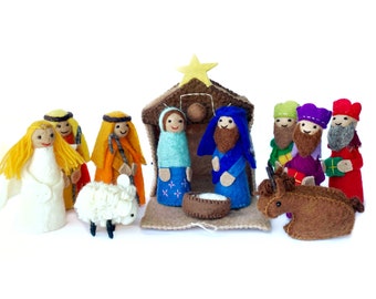 Colorful Felt Nativity Set - Handmade, Fair Trade Christmas from Nepal