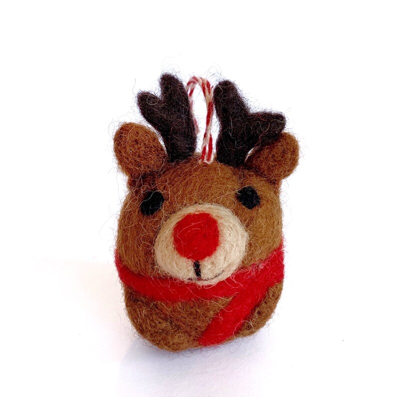 Reindeer Tufted Wool Ornament