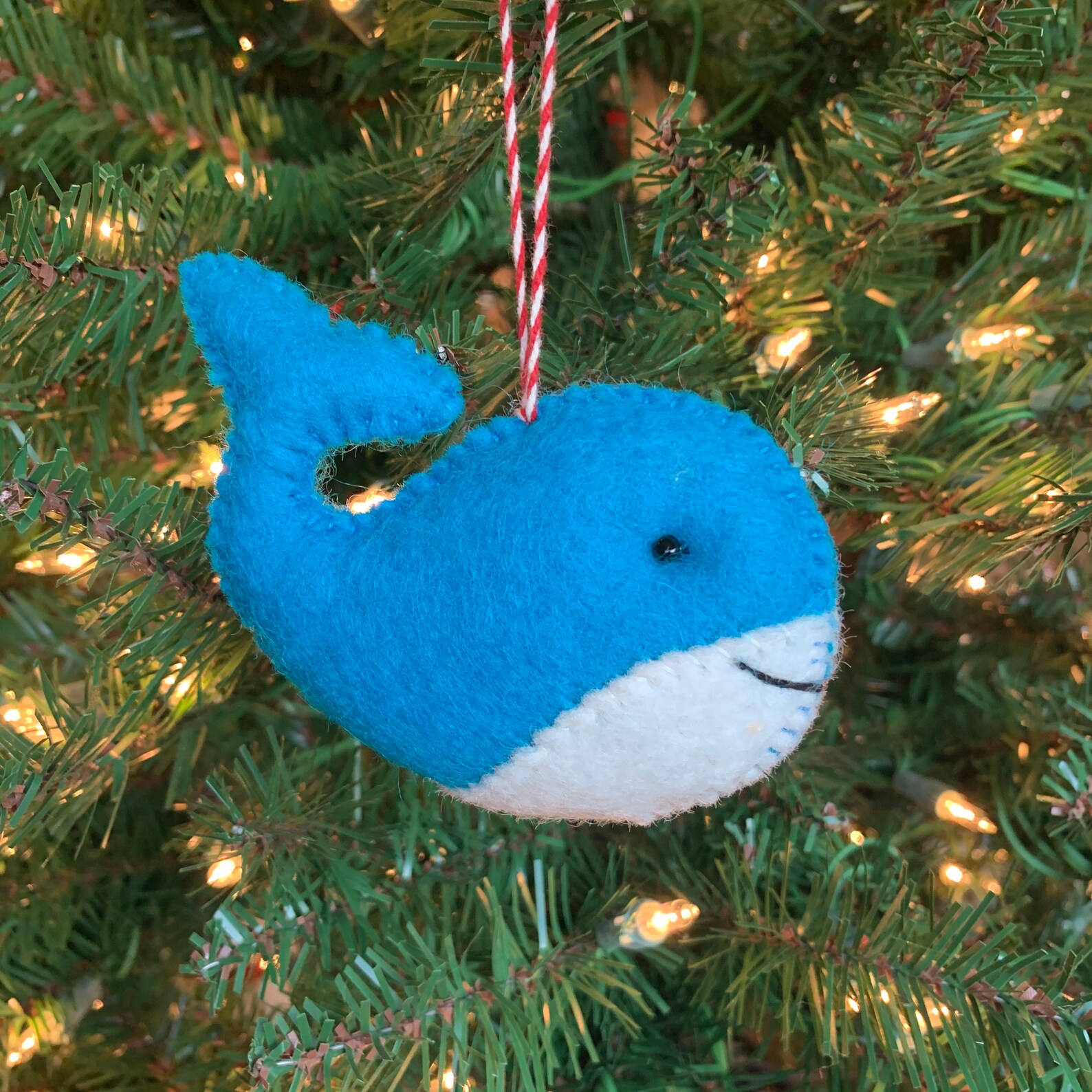 Blue Whale Ornament Felt Wool Fair Trade Handmade Christmas Etsy