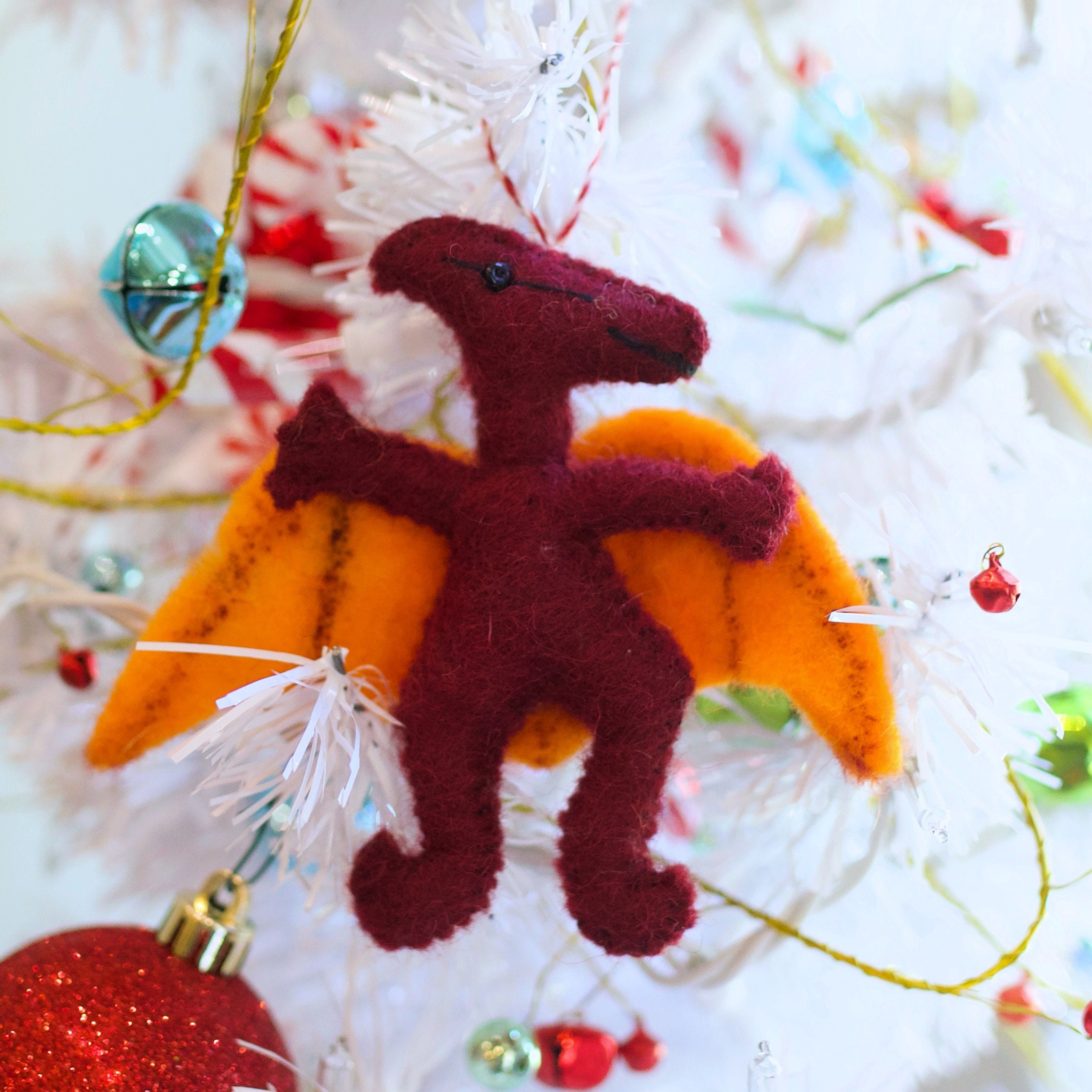 Felt Dinosaur Ornament Bundle Wool Fair Trade Handmade Etsy