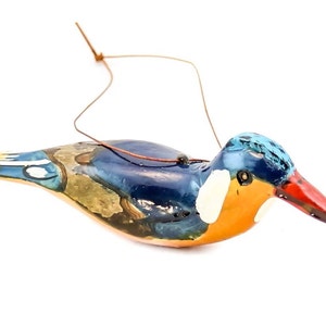 Kingfisher Ornament - Hand Carved Wood Bird Ornament from Kenya, East Africa