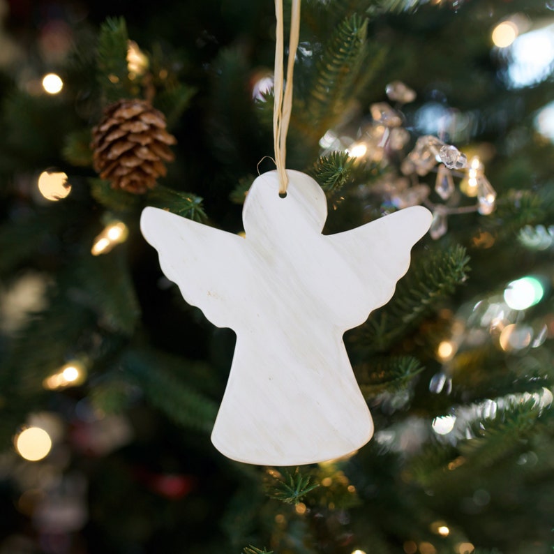 Fair Trade Cow Horn Angel Ornament from Uganda, East Africa image 1