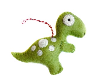 Felt Dinosaur Ornament, T-Rex - Wool Fair Trade Handmade Christmas Nepal