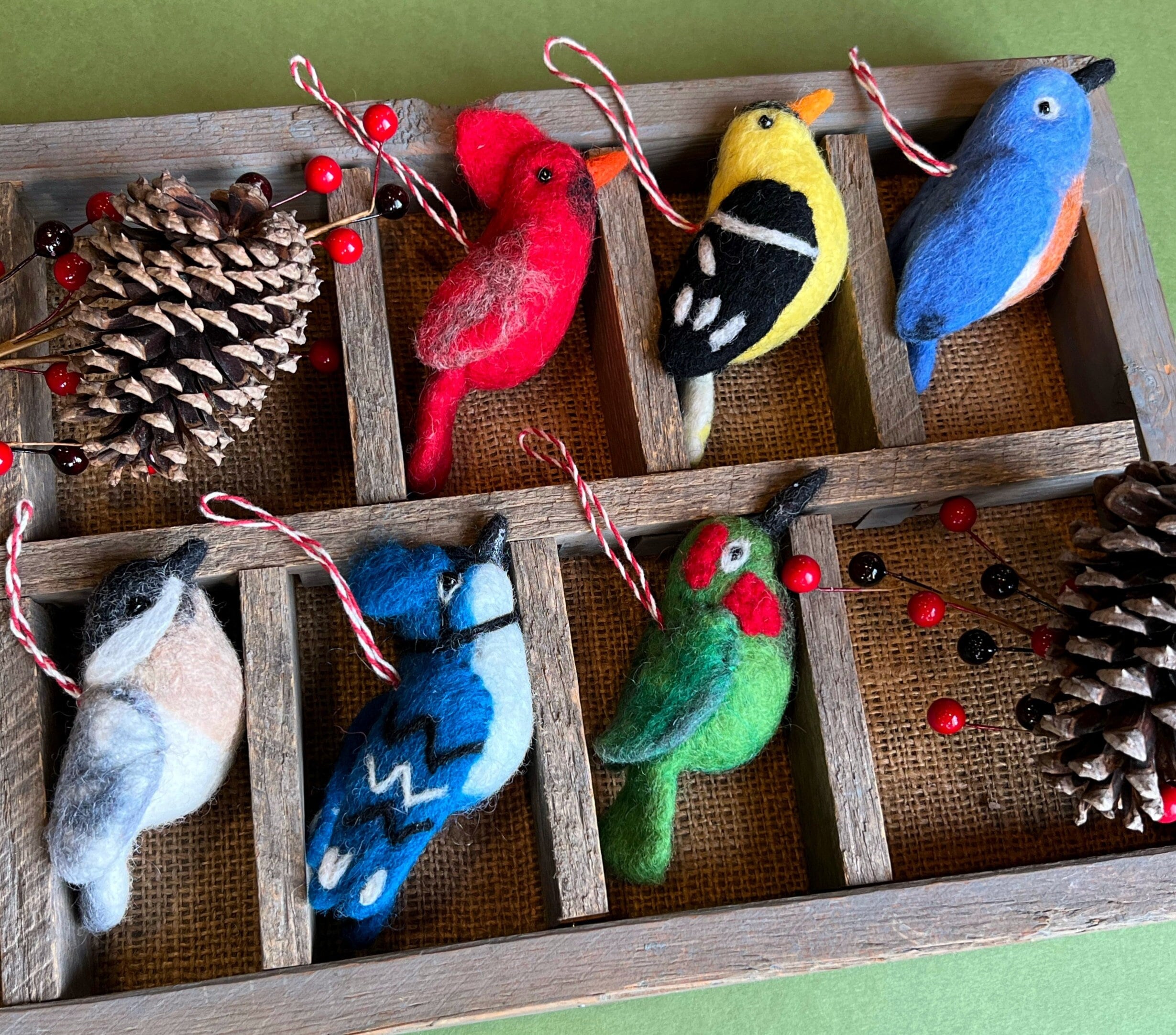 Felt Bird Christmas Ornament Set Collection of 6 Fair - Etsy