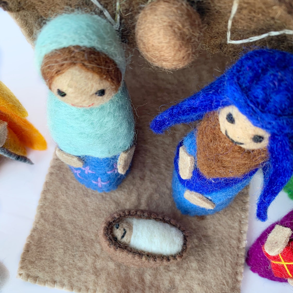 Colorful Felt Nativity Set Handmade Fair Trade Christmas Etsy