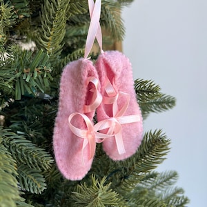 Ballet Slipper Ornament - Felt Wool Fair Trade Handmade Christmas Nepal