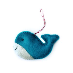 Blue Whale Ornament - Felt Wool Fair Trade Handmade Christmas Nepal