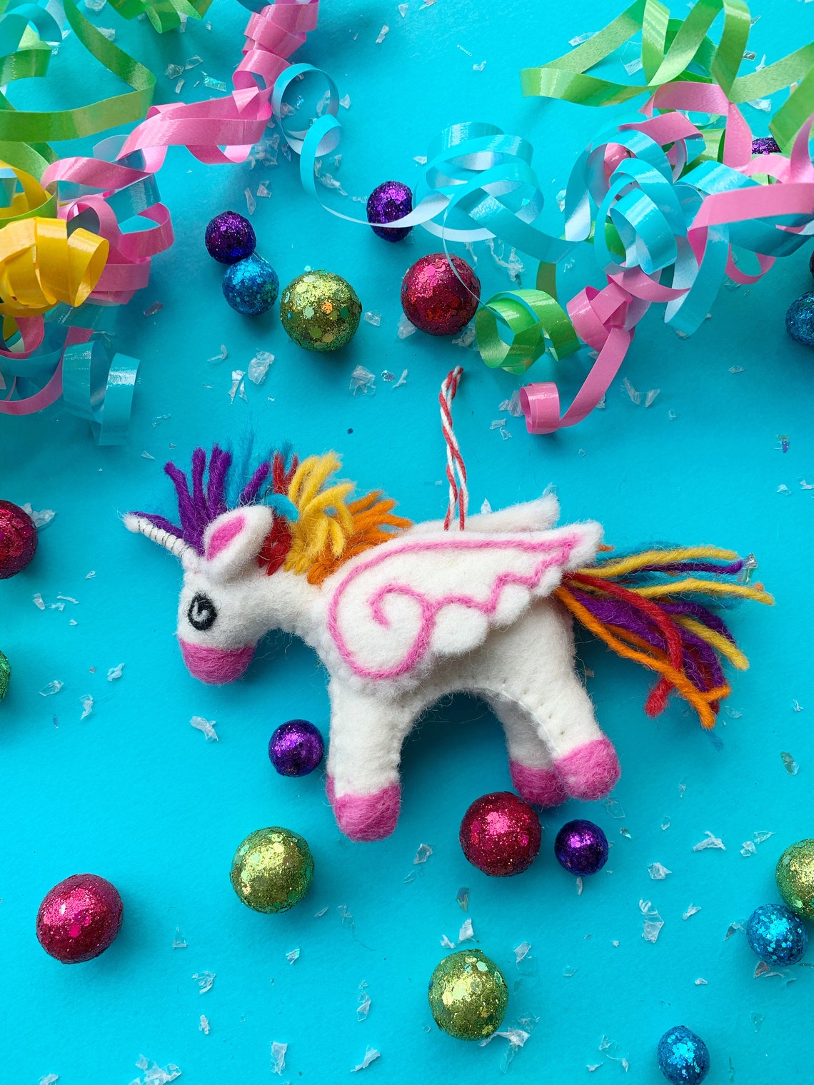 Unicorn Ornament Felt Wool Fair Trade Handmade Christmas Etsy