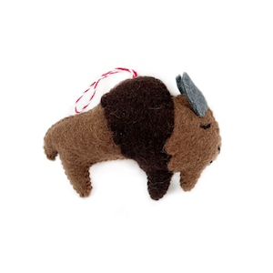 Bison Christmas Ornament - Felt Wool Fair Trade and Handmade in Nepal