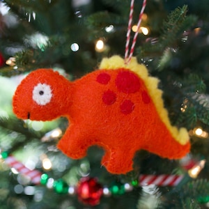 Felt Dinosaur Ornament, Stegosaurus - Wool Fair Trade Handmade Christmas Nepal
