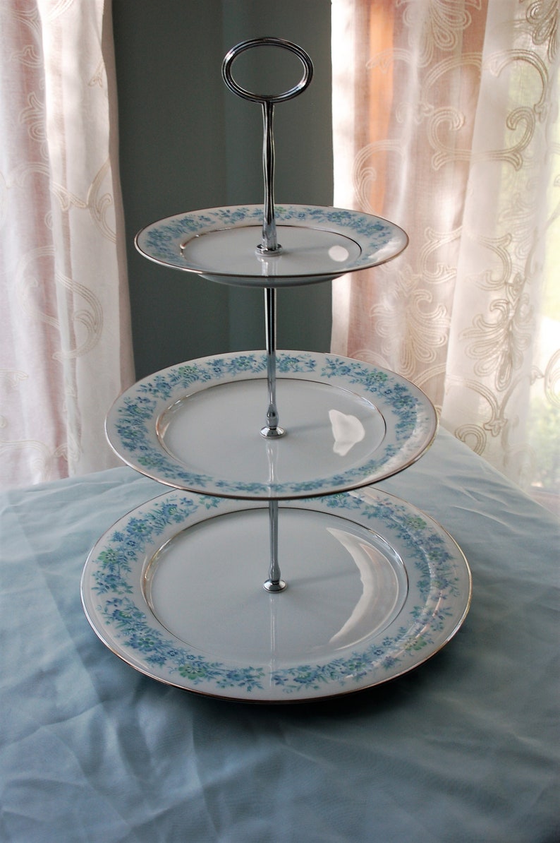 3 Tiered Cake Plate Stand Noritake Milford