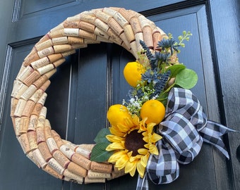 Summer Lemon Wine Cork Wreaths