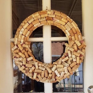 Half Stacked Wine Corks Wreath; Large Size