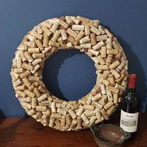 Double Stacked Wine Corks Wreath; Large Size